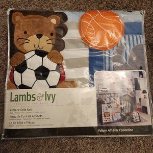 Lambs & Ivy 4 Piece Crib Set Future All-Star Collection plus matching blanket